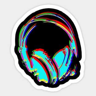 Neon Headphones Sticker